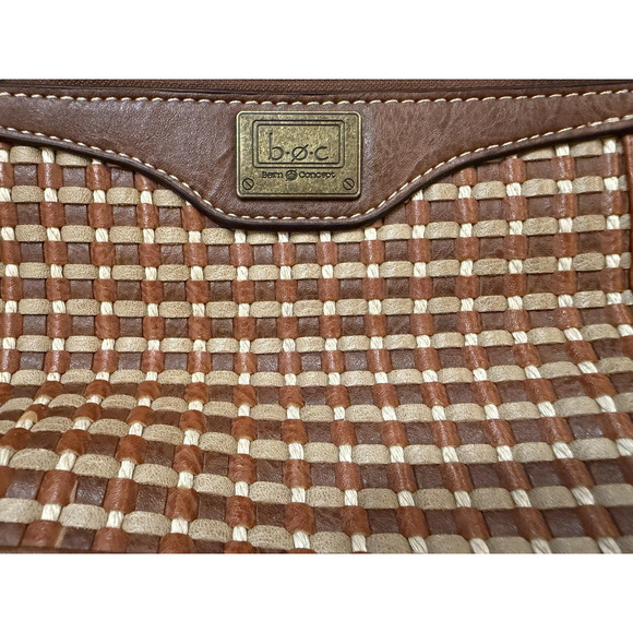 b.o.c Born Concept Crossbody Bag Womens Brown Woven Faux Leather Cottagecore Y2K - Picture 4 of 9